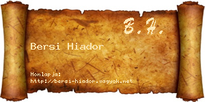 Bersi Hiador névjegykártya